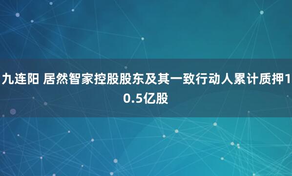 九连阳 居然智家控股股东及其一致行动人累计质押10.5亿股